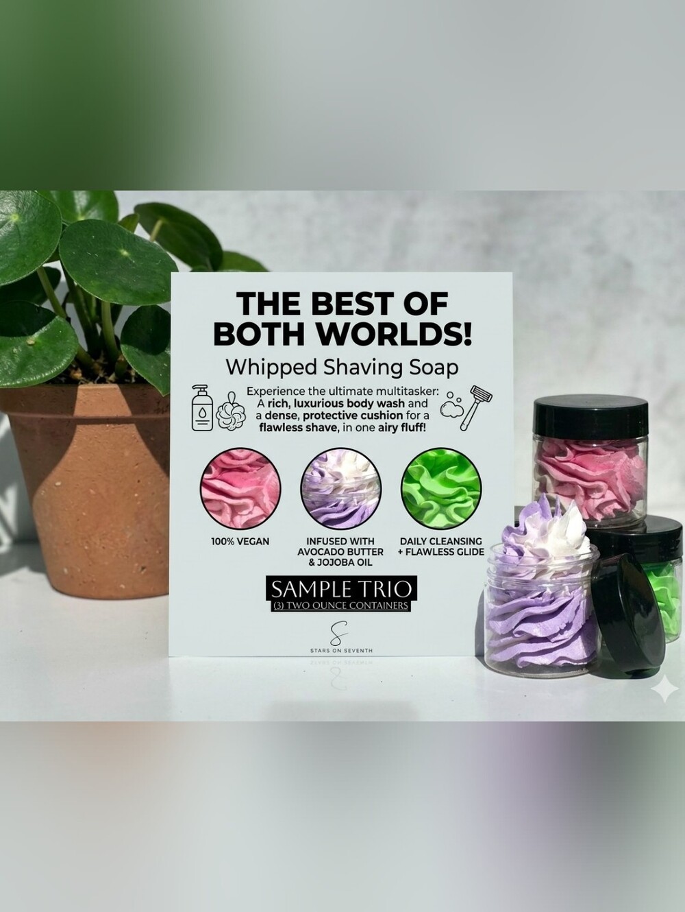 BUY NOW- 2oz Sample Trio- Whipped Shaving Soap